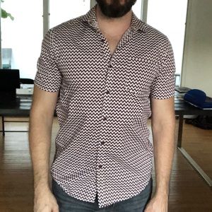 Topman zigzag print short sleeve men’s shirt